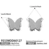 Misterio y Elegancia: Pendientes de Mariposa 3D con Textura Mate, Exquisitos y Pequeños, Pendientes de Acero Inoxidable a la Moda, Chapados en Oro Real de 18 Quilates, Conservan el Color