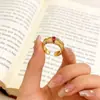 Anéis Empilháveis de Pérola Dourada para Mulheres, Estilo de Luxo Nicho Outono e Inverno, Anéis de Dedo Indicador de Alta Qualidade, Anéis Abertos Exagerados Vintage