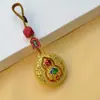 Pingente Chaveiro de Metal de Alta Qualidade, Cabacinha Oca, Estilo Chinês Cinnabar, Ornamento Fofo
