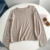 Camisa Base de Manga Larga con Cuello de Gota de Agua Estilo Diseño Sensible para Mujer Ajustada Adelgazante Estilo Puro Deseo Otoño e Invierno Top Interior Explosiones para Mujer