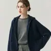 Cárdigan con capucha y cremallera Baicai Rong 2026 Otoño/Invierno con bolsillos, Prendas exteriores versátiles y de moda de punto suelto tipo gofre