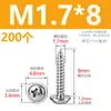 M1.7M2M2.6M3M4M5 Acero Inoxidable 304 Pwa Tornillos Autorroscantes de Cabeza Redonda con Arandela y Espaciador Tornillos para Madera