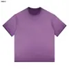 Camiseta 100% Algodão Masculina Manga Curta Pesada 260g Camiseta Manga Curta Retro Desgastada Lavada Gradiente Duas Cores Marca Tendência Estilo Solto