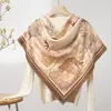 Lenço Quadrado Fino de Seda e Lã para Primavera e Verão o Ano Todo Feminino 200 Xale Étnico Lenço para Ar Condicionado Feminino Customização de Fábrica