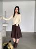 Suéter Coreano Redondo 6up para Mujer Otoño Temprano 2025 Guangzhou 13 Líneas Nuevo Normcore Capa Base para Usar Solo Versátil 50111