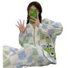 Pijama de ojos grandes para mujer, Primavera y Otoño de manga larga 2025 Nuevo Otoño e Invierno Lindo Conjunto de Ropa para Casa Que Se Puede Usar Afuera