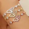 Pulsera de Corazón de Diamante de Moda Coreana Transfronteriza para Mujer Amor Simple Te Amo Pulsera de Alta Gama para Mujer Joyería para la Mano