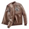 Chaquetas de Motocicleta de Primavera y Otoño para Adolescentes y Hombres, Chaquetas de PU con Cuello Alto, Chaquetas de Cuero Casuales a Prueba de Viento y Cálidas para Hombres