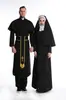 Fantasia Cosplay Sacerdote Masculino Freira Feminina de Halloween Fantasia Cosplay de Casal Suporte de Fantasia de Sacerdote Fantasia de Palco Feminina
