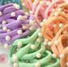 Anel de Cabelo Cor Pérola com Rebite Anel de Toalha Corda Elástica para Cabelo Corda de Cabeça Elástico Versátil Elástico de Controle de Humor