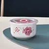 Direto da fábrica forno de micro-ondas geladeira tigela redonda selada para ovo cozido ninho de pássaro flor cola tigela secundária geladeira cerâmica tigela de conservação de frescor