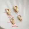 Pulsera de Cristal con Cierre de Pinza de Langosta en Forma de Flor Vintage Chapada en Oro de 14K Conserva el Color Conector de Cierre de Resorte Accesorios para Joyería DIY