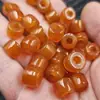 Contas Soltas de Ágata Laranja com Furo Grande, Contas Cilíndricas de Calcedônia Laranja-Persimmon, Contas Espaçadoras, Contas para Pingente, Contas para Acessórios de Joias