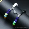 Europa e Estados Unidos atacado de joias transfronteiriço pulseira de sucção magnética para casais pulseira de pedra natural colorida para casais e amigas atacado