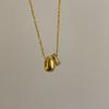 Colar com pingente de passepartout dourado escovado francês antigo, colar feminino vintage de alta qualidade, leve e luxuoso, com corrente