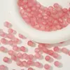 Gelatina de FrambuesaAbalorios redondos con purpurina fina en tono rosa estilo ojo de gato falso con baño de oro, accesorios para pulsera y collar DIY hechos a mano