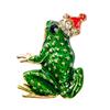 Broche creativo de rana con corona para comercio exterior, accesorios personalizados de hoja de loto y renacuajo, pin para ropa, joyería al por mayor, broche