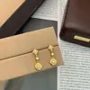 Brincos de Flor de Trevo de Quatro Folhas Banhados a Ouro Real 24K, Cor Forte Duradoura, Luxo Acessível, Retrô, High-End, Artesanato Italiano Escovado, Cravejados com Pedras Completas para Mulheres