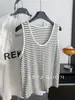 Camisola fina de lino, acetato y lyocell para mujer, transpirable, corte holgado, moda, camiseta interior a rayas