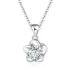 Collar de plata de ley S925 flor de ciruelo colgante individual al por mayor Viento japonés y coreano para mujer Flor pequeño colgante fresco