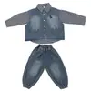 Conjunto Jeans para Meninos Primavera 2026 Novo Estilo Moda de Rua Estilo Coreano Roupas Legais para Meninos Pequenos Conjunto de Três Peças Tendência