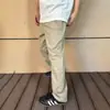 Pantalones de calle Vibe estilo americano para hombre, diseño de nicho, pantalones casuales color caqui abotonados, pantalones de pierna recta elegantes y sofisticados