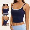 Chaleco bicolor europeo y americano transfronterizo de Amazon, chaleco deportivo de yoga de dos piezas sintético, top para fitness y running 2570
