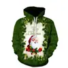 Sudadera Navideña para Hombre de Primavera y Otoño, Papá Noel con Impresión Digital 3D, Sudadera con Capucha Holgada de Moda para Hombre y Mujer