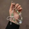 Corrente de Celular com Contas de Cristal Brilhantes com um Toque Luxuoso e de Alta Qualidade, Chaveiro de Carro com Laço, Acessório de Corrente para Pendurar na Bolsa