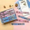 Coleção Sanrio Family Cute Cartoon 15cm Wavy Straight Ruler Student Stationery Set Pequeno presente Exportação
