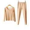 Terno de roupa interior térmica Roupas e calças femininas de outono Calças de aquecimento espessadas Camisa de outono e inverno de manga comprida Pijama térmico feminino