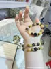 Pulsera de Cristal Jinba Pulsera de Cuentas de Cristal Amarillo Natural Torre Pulsera de Piedra Ojo de Tigre Lúcido de Alto Sentido para Mujer Venta al por Mayor