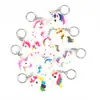 Llavero de goma suave de PVC de unicornio, llavero creativo de silicona de dibujos animados, colgante para bolso de coche, fabricantes mayoristas