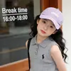 Boné de Baseball Bordado com Letra Infantil, Estilo Ins, Emagrecimento Facial, Meninos e Meninas, Aba Curva, Boné Letrado de Secagem Rápida