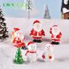 Navidad anciano muñeco de nieve micro paisajismo tren de nieve caja calcetines de Navidad regalo pequeño campana adornos de planta en maceta de resina