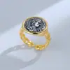 Anillo de Moneda Antigua Romana Tailandesa de Plata Vintage Diseño Femenino Nicho Figura en Relieve Plata de Ley S925 Anillo Abierto Anillo Anillo