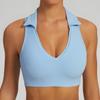 Amazon Transfronterizo Polo Ajustado Chaleco Deportivo Lop para Mujer Espalda Bonita Ropa para Correr Tenis Fitness Sudadera Superior