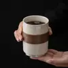 Taza de café perlada, cerámica cocida en horno, vaso cónico tipo cola, vaso de paredes rectas, vaso personal para beber para uso doméstico, taza de leche