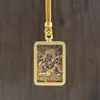 Colgante Mini Pequeño Thangka de Xizang Pintado a Mano Oro Zakilam Pasado y Presente Ocho Patrones Patronales Collar Thangka