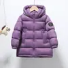 Chaqueta de Plumas de Invierno para Niños, Longitud Media, Engrosada, Cálida, Abrigo de 90% Plumón de Pato Blanco, Resistente al Frío, con Capucha, Otoño e Invierno