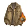 Nova jaqueta masculina plus size da moda vintage para outono e inverno, versátil, casual, com gola dobrada, ampla e oversized