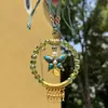 Colgante de Coche de Brocado Canto de Mariposa de Cristal de Seis Peces de Lingyin Bendición de la Montaña Putuo Decoración de Coche Colgante de Espejo Retrovisor Encanto para Bolso