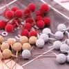 12mm Cabeça Única Arame de Ferro Contas de Vidro Fruta Espuma Geada Artificial Mirtilo Geada Pó Fruta Natal Casamento Arranjo de Flores Material