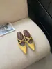 Mules sin cordones para mujer con punta fina, estilo francés, tacón de cuña, Nueva Colección Primavera 2026