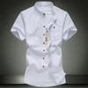 Camisa de Manga Corta para Hombre Nueva de Verano 2021 Estilo Coreano Casual Color Sólido Bolsillo Cuello Algodón Camisa para Hombre para Jóvenes