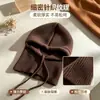 Gorro cálido de invierno para mujer, gorro de lana, producto popular transfronterizo, gorro, bufanda, chal, gorro de punto integrado para proteger las orejas