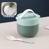 Tazón Redondo para Sopa para el Hogar de Alta Gama Estilo Japonés Taza Aislada Mango de Acero Inoxidable con Tapa Juego de Vajilla Especial Venta al por Mayor