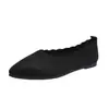 Zapatos planos sin cordones de estilo nuevo transfronterizo, talla grande, punta fina, corte bajo, para mujer, con diseño de color liso, ribete de encaje y tejido transpirable, perfectos para uso casual y trabajo