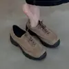 Zapatillas de Estilo Casual para Primavera y Otoño, Transpirables, de Corte Bajo, Suela Gruesa, Punta Redonda, con Cordones, Modernas, a la Moda, Versátiles