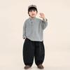 Camiseta de Manga Larga Changguo Clothing para Niños, Nueva Colección de Otoño, Estilo Coreano, Top de Cuello Diagonal para Niños, Ropa de Primavera y Otoño